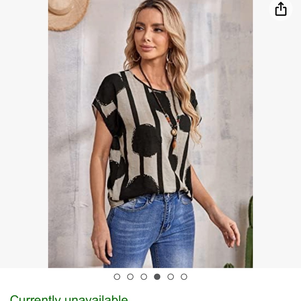 EMERY ROSE GRAPHIC PRINT BLOUSE - Picture 3 of 6